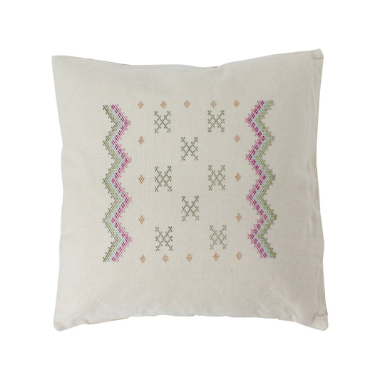 Native Narrative Criss-Cross Woven Pillow Off White & Multi